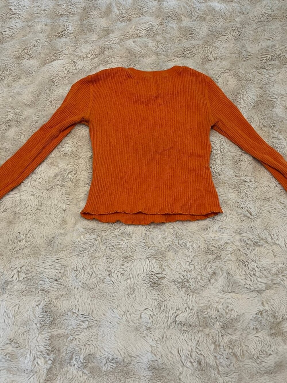 **Out From Under Urban Outfitters Orange Oversized High Low Henley Top**